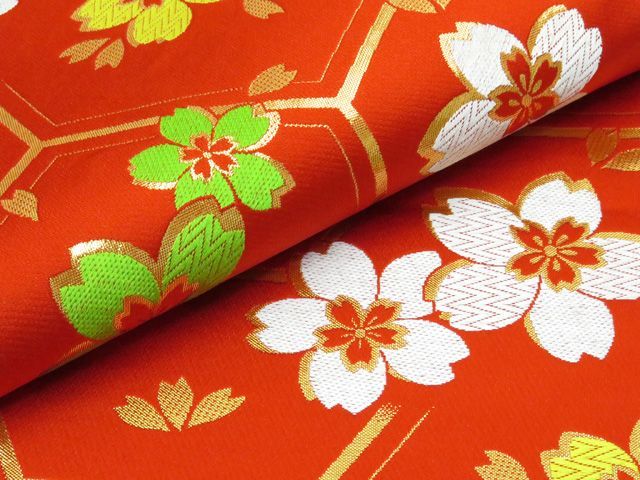 赤 亀甲に桜