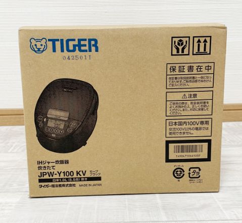 未開封 ♥ タイガー魔法瓶 JPW-Y100KV IHジャー炊飯器 炊きたて 5.5合 モーブブラック TIGER 炊飯器 JPW-Y100 KV 1016-01