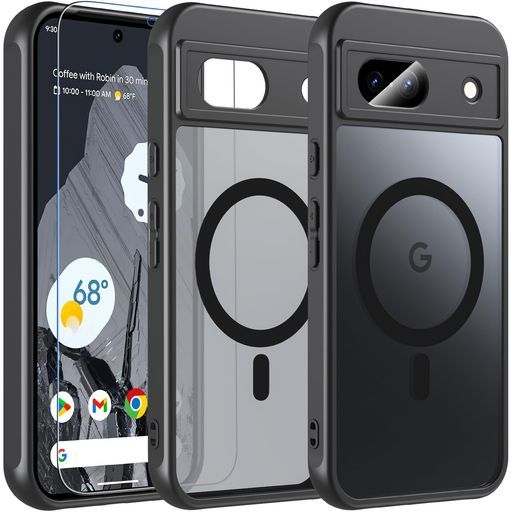BESINPOGooglePixel8aケース【ガラスフィルム付き・MagSafe対応】Pixel8aケース透明黄ばみなしマグネット搭載マグセーフ対応グーグルピクセル8aカバー全面保護耐衝撃レンズ保護薄型軽量