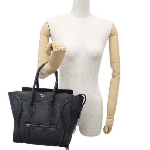 セリーヌ ラゲージ マイクロショッパー ブラック ハンドバッグ ドラム 旧ロゴ セリーヌ ラゲージ マイクロショッパー ブラック ハンドバッグ ドラム