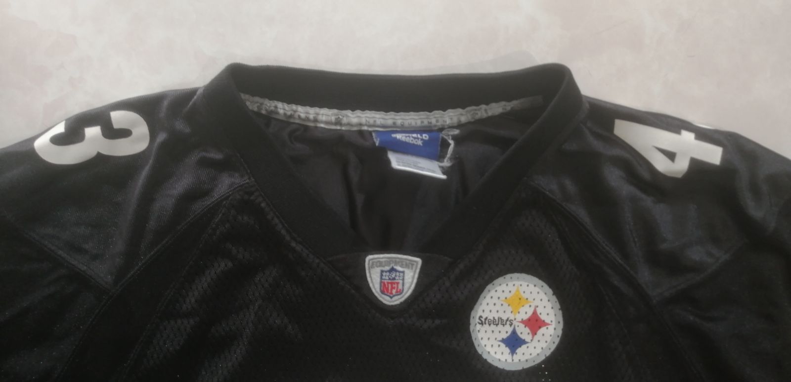 Reebok リーボック　NFL EQUIPMENT ONFIELD　「Steelers / POLAMALU #43」アメリカンフットボール　ゲームシャツ　キッズサイズXL