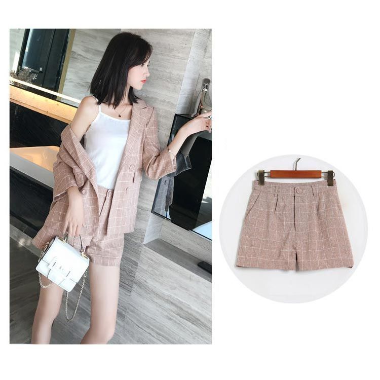 DABUWAWA上品 ジャケット ショートパンツ チェック セットアップ チェックジャケットXショートパンツセットアップを使った人気