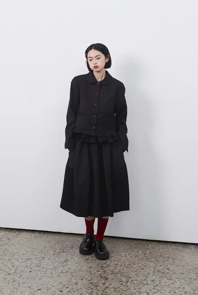 おへしお バラン ミディ スカート 黒 f