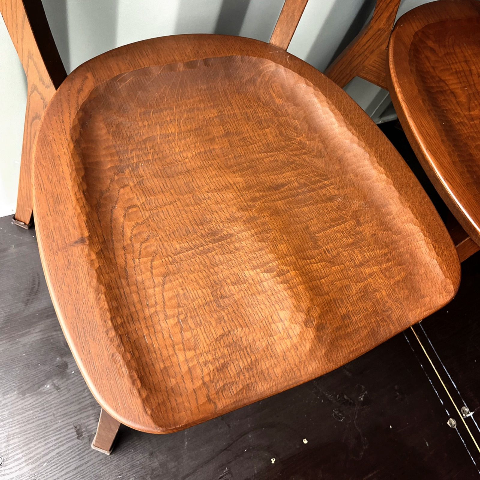 取付無料！葉山家具 天然木ナラ材 北欧風ナチュラルダイニングチェア4 