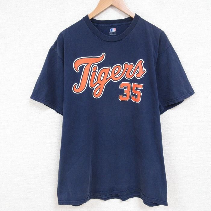 バーランダー ＃35 Tシャツ タイガース時代 XL/古着 半袖 Tシャツ メンズ MLBデトロイトタイガース