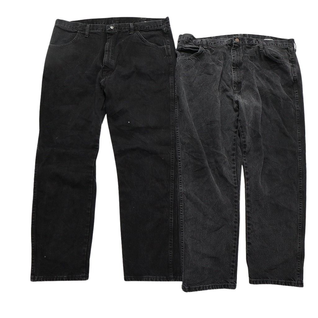古着卸 RUSTLER ラスラー ブラックデニム パンツ 8枚セット メンズ 40 42 44 46 48 フェード 古着 NC1276