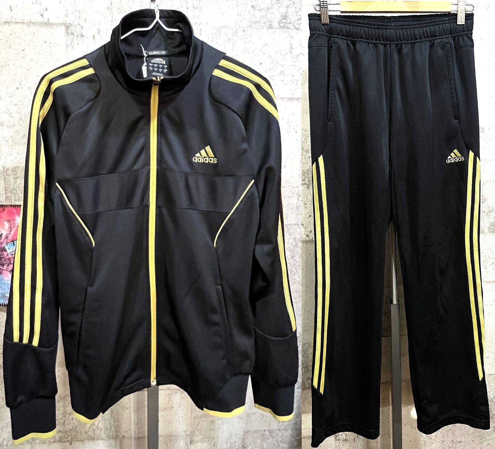 【超美品】アディダス adidas climaliteセットアップ  黒金 adidas - 美品 アディダス 黒金ラメ CLIMALITE シャイニー
