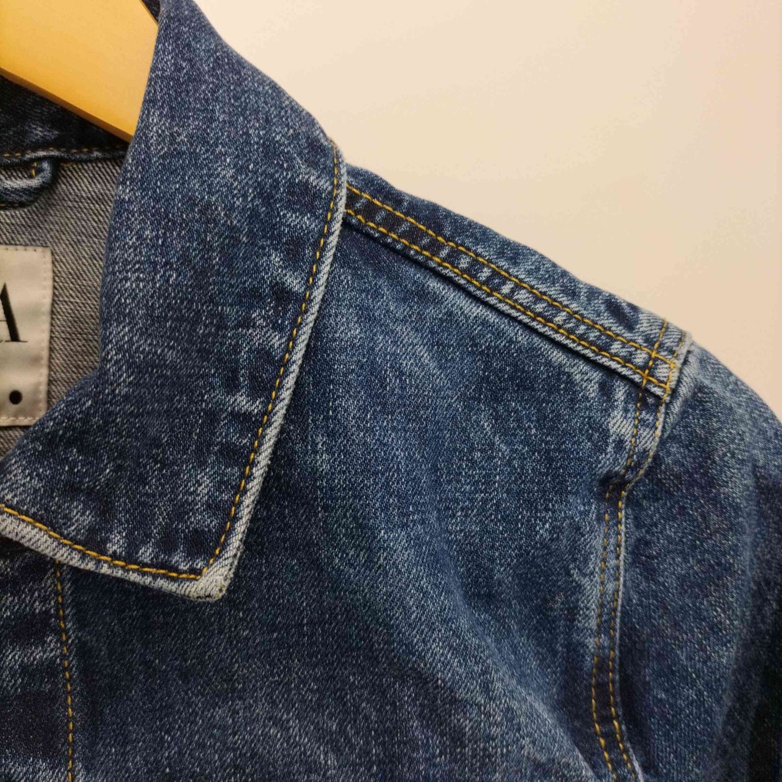 ザラ ZARA クロップド デニムジャケット レディース import：XS