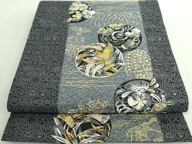 平和屋着物□極上 六通柄袋帯 唐織 雪輪兎 金糸 逸品 DZAA7012kh5