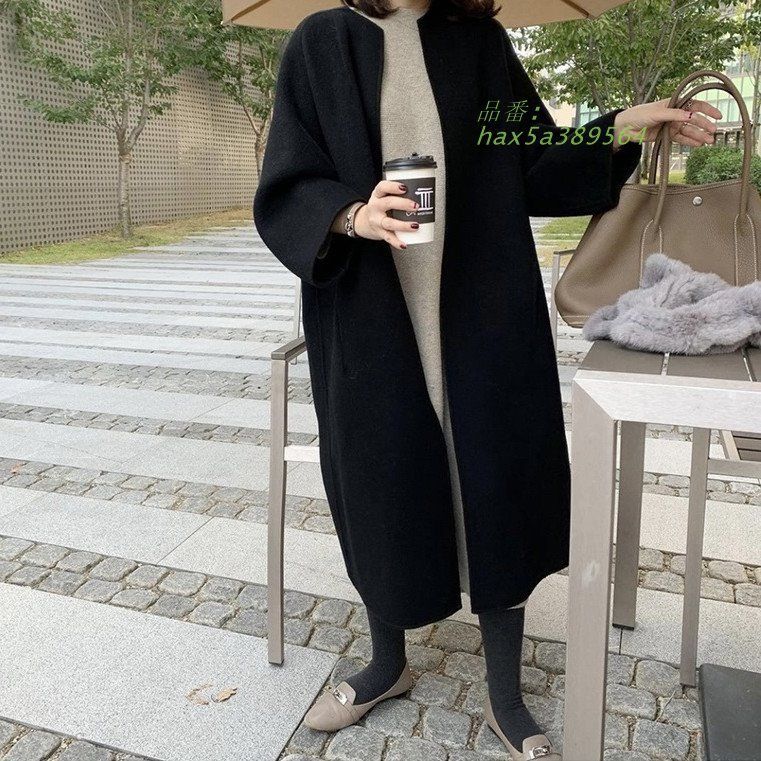 チェスターコート トレンチコート アウター レディースコート 秋冬 ロング丈 防風 保温防寒 ノー長袖ラシャコート 羽織り Vネック暖かい ゆったり hax5a389564