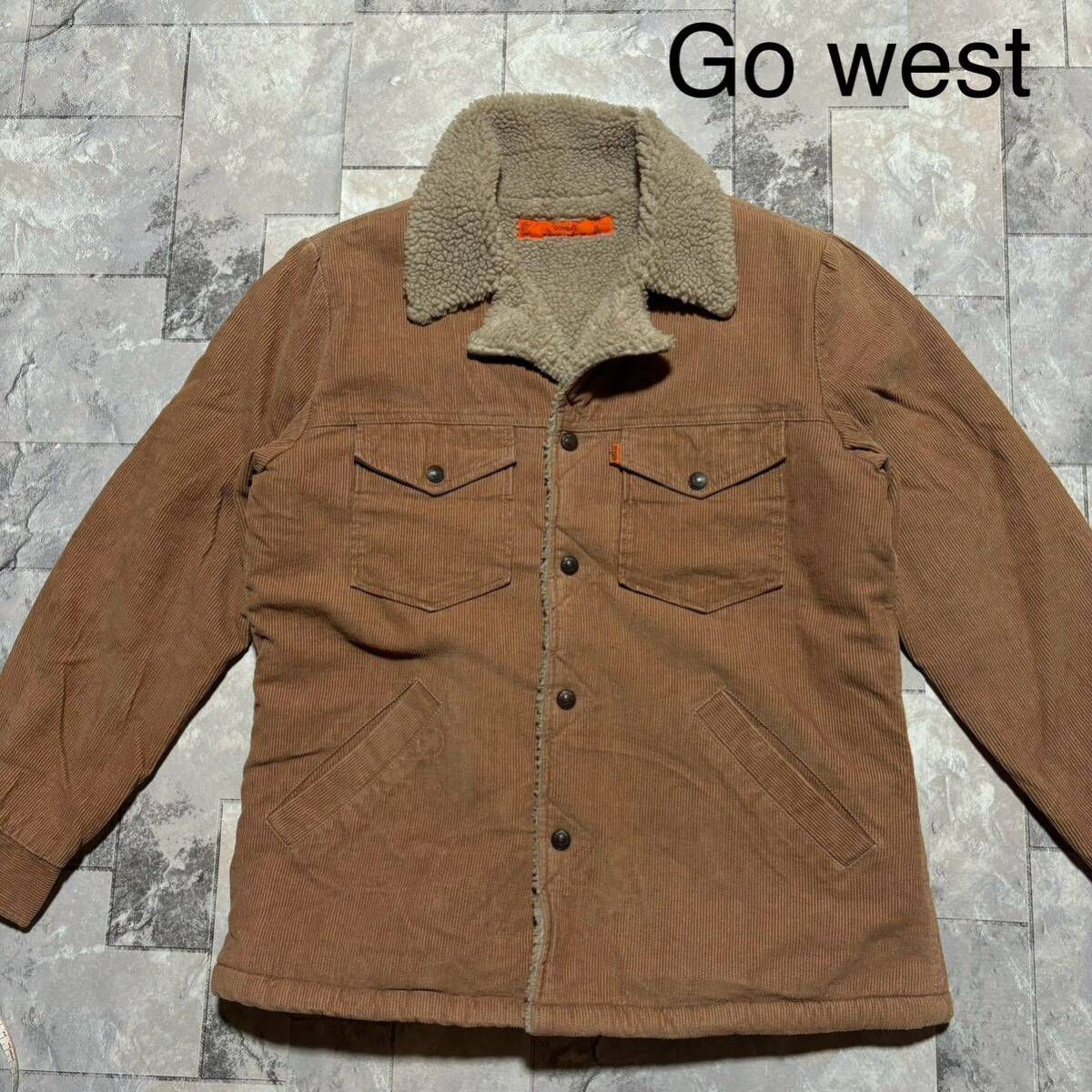 Go west ゴーウエスト コーデュロイ ボアジャケット 肉厚 フロント 