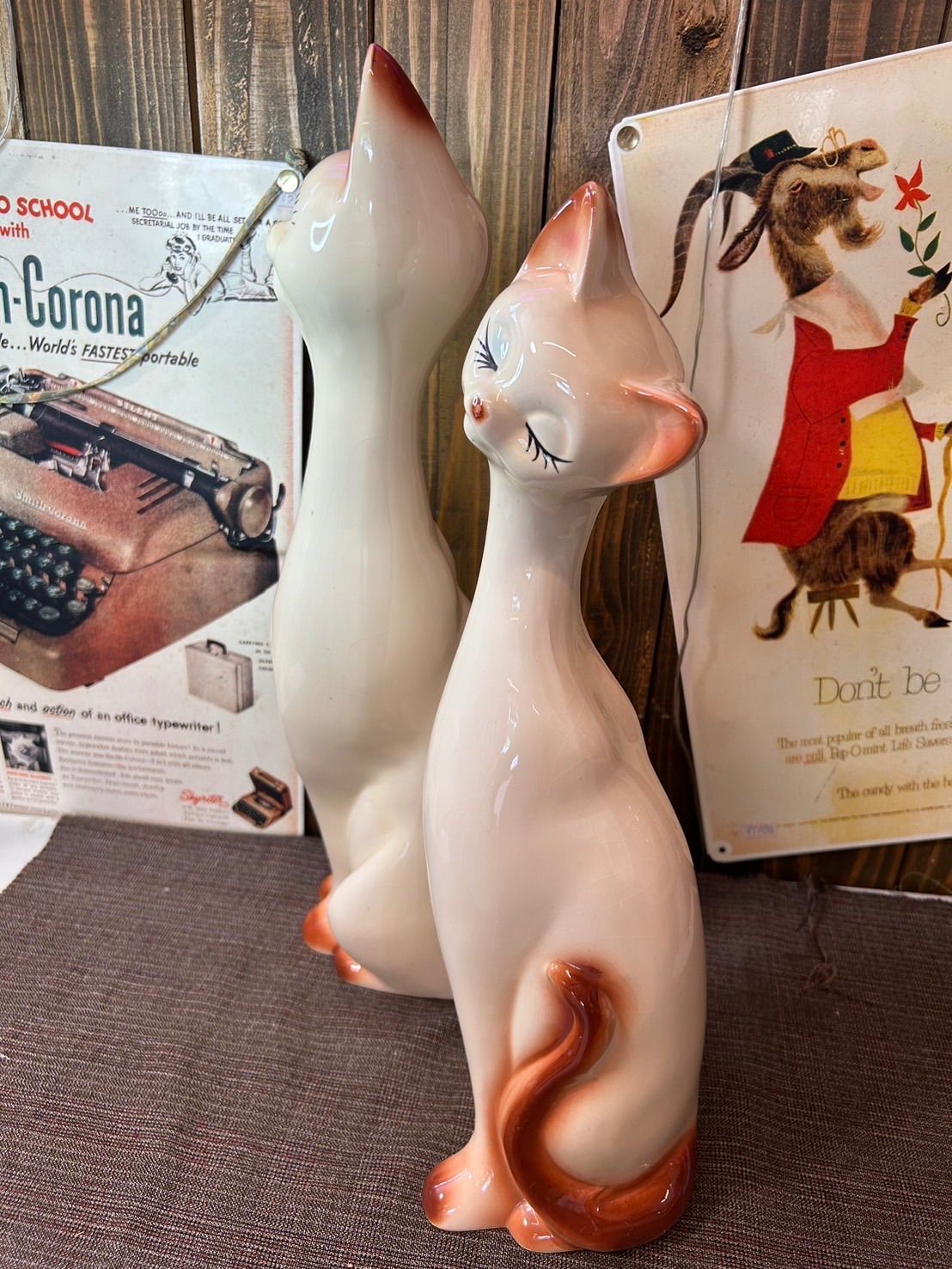 昭和 レトロ シャム猫 陶器 置物 - メルカリ