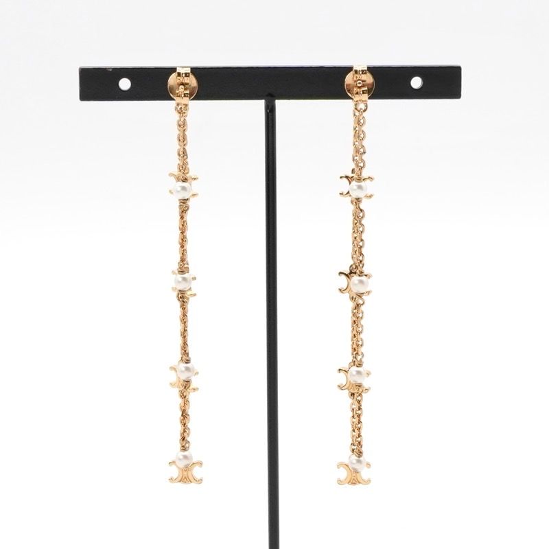 CELINE★トリオンフ スタッド ロング イヤリング ピアス Gold 楽天市場】CELINE セリーヌ フープピアス LARGE HOOPS 460HX6BRA