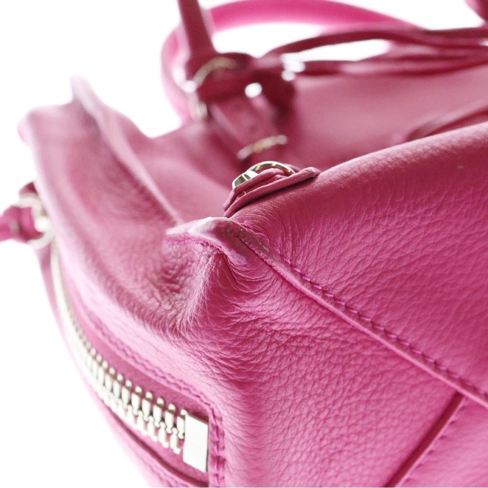 BALENCIAGA ミニペーパー フューシャピンクxシルバー金具 レザー