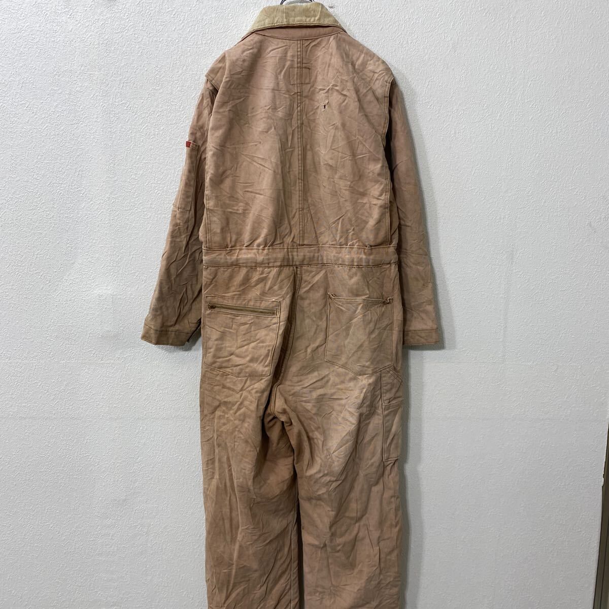 BIG SMITH 中綿 ダック 長袖つなぎ W38 M ピンクベージュ ビッグ