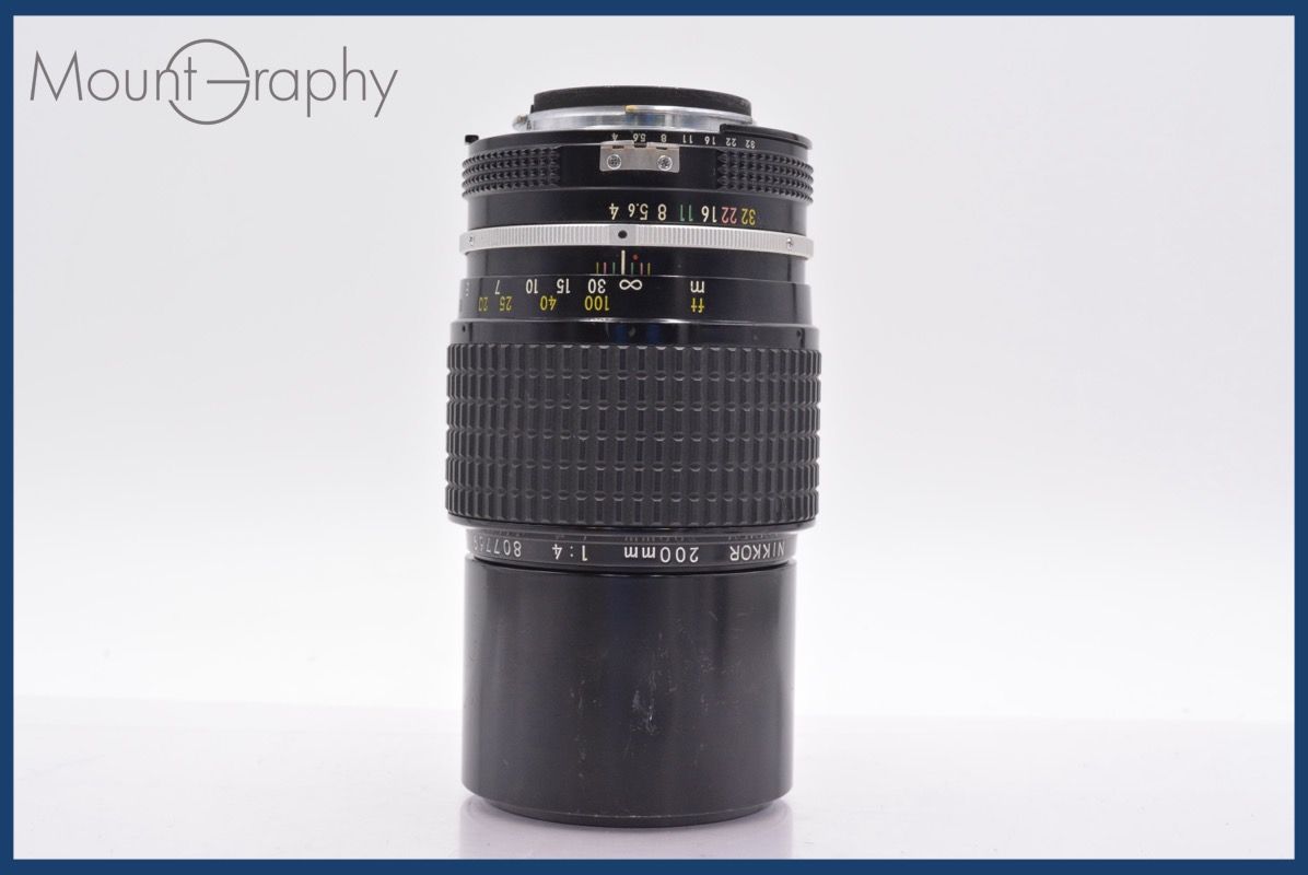 上 ニコン Nikon NIKKOR 200mm F4 Ai 前後キャップ-レンズフィルター付 完動 同梱可 mj5088