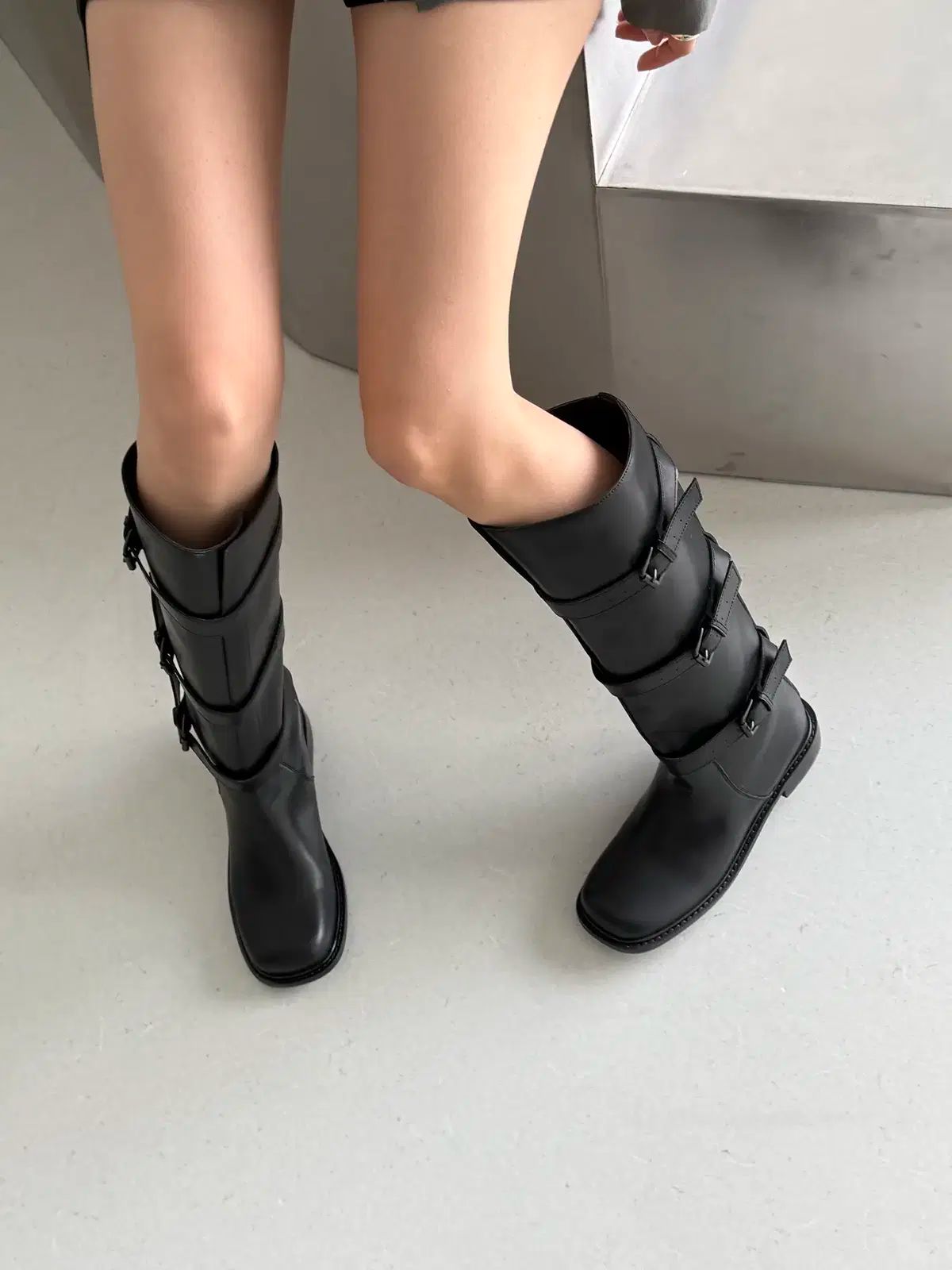 バックルブーツ ユニークロングブーツ