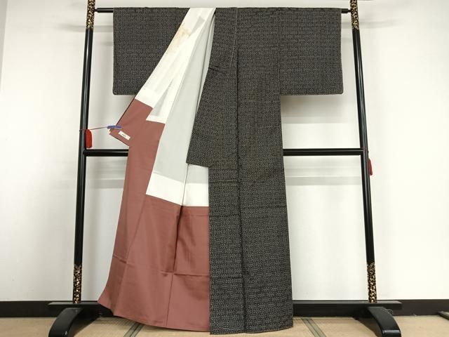 平和屋着物○本場大島紬 龍郷絣 秋名バラ 道中着セット やまと誂