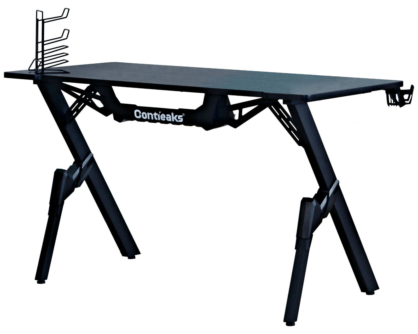 Contieaks コンティークス ゲーミングデスク カップホルダーヘッドフォンホルダーコントローラーホルダー付属 幅119×奥行59×高さ70cm ブラック ロワイヤル 391792 MARWIL-DEMENAGEMENTS_CH