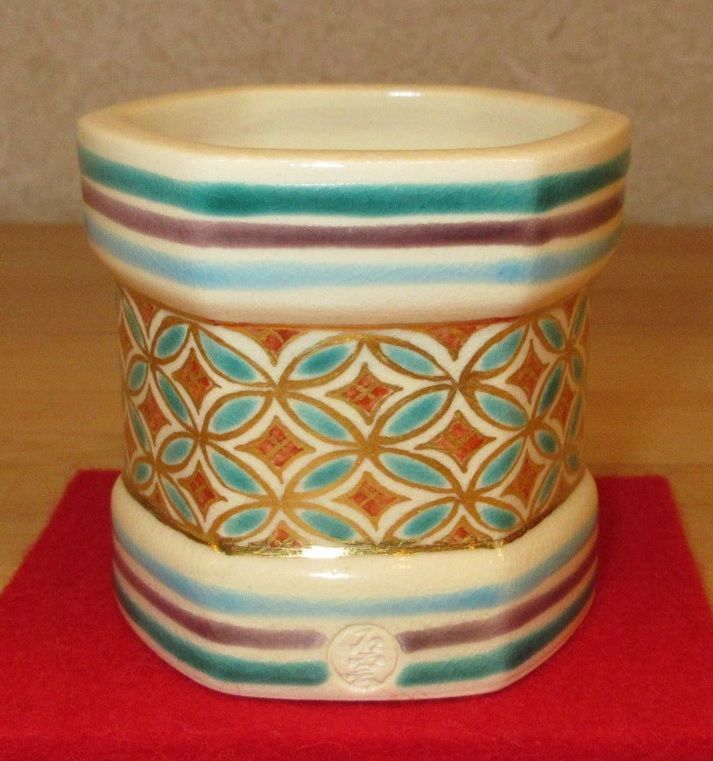 逢絢亭】茶道具 香合 京焼 染付 辻堂香合 紫翠窯 西村徳泉 共箱入り 染