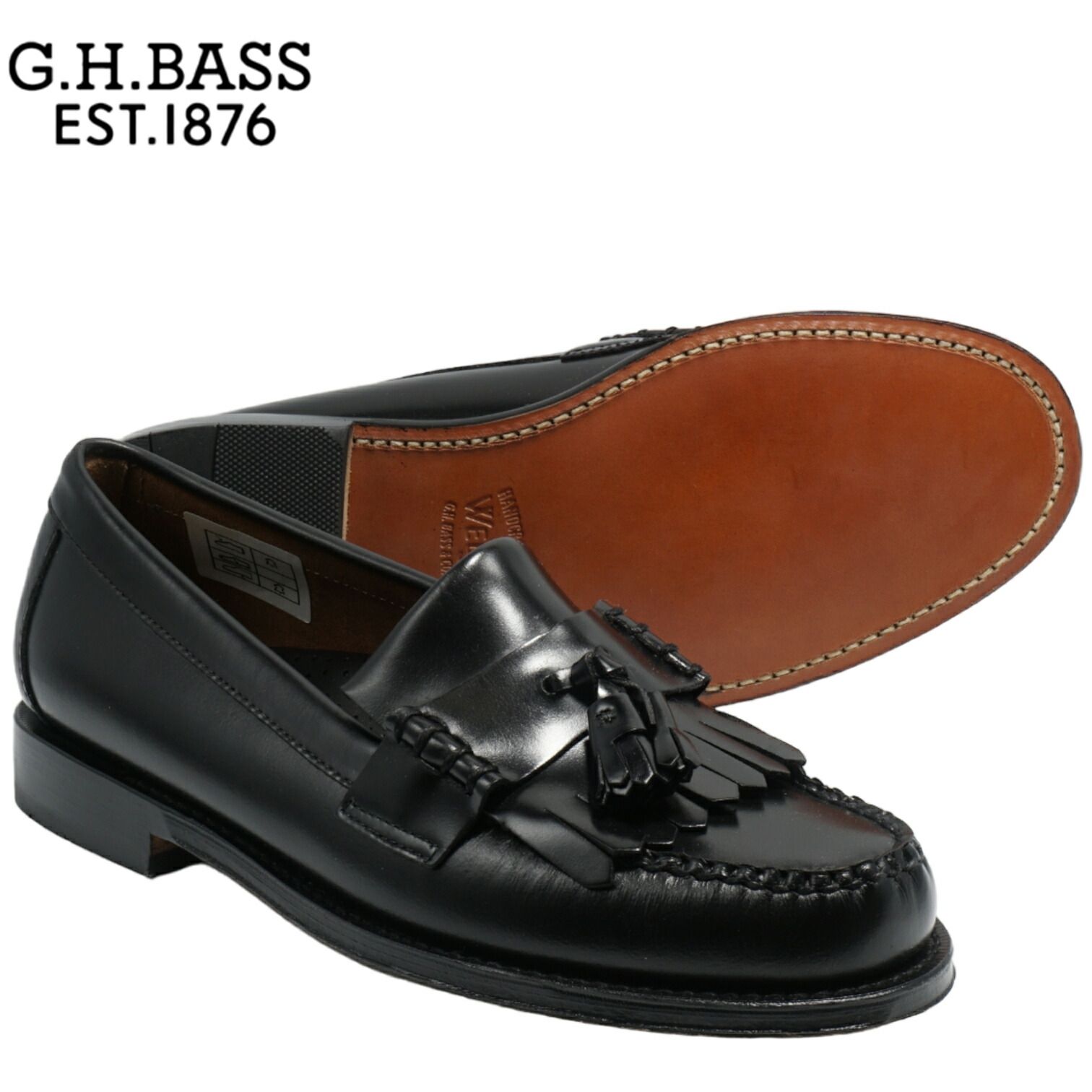 G.H.BASS LAYTON レイトン BLACK 幅狭 Width D バス キルトタッセル ブラック ≪ＵＳＡ直輸入 ≫ US10.0