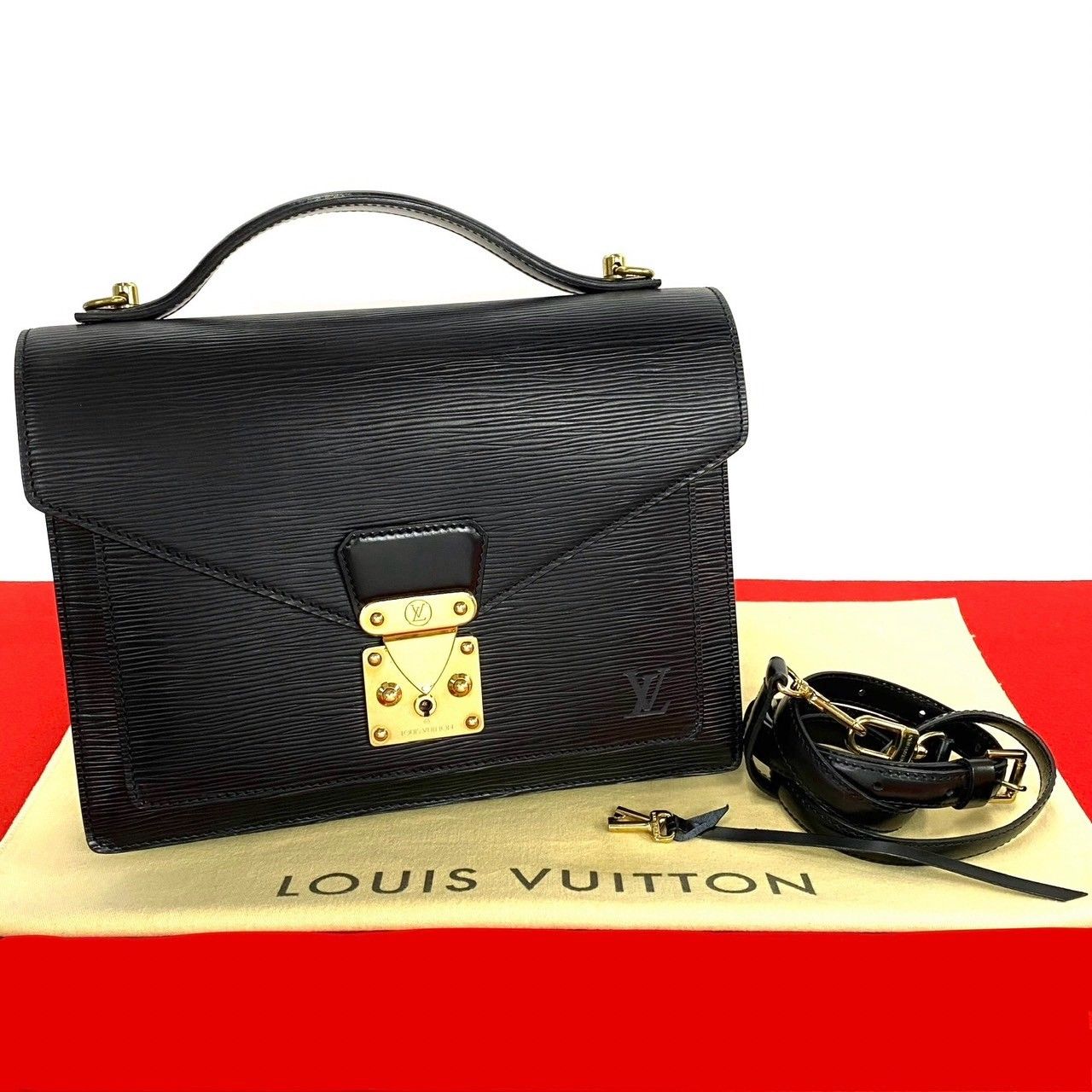 極 美品 LOUIS VUITTON ルイヴィトン モンソー エピ レザー 本革 2way 