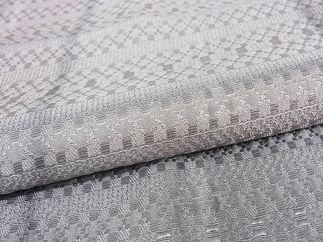 上 染色作家 斉藤三才 道行コート 単衣 格子 ロング丈 反端付き 正絹 kk 4 デート服 着物 和装コート 