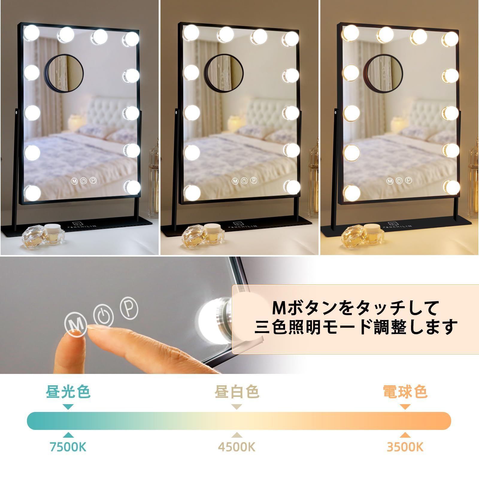 360度回転 卓上ミラー