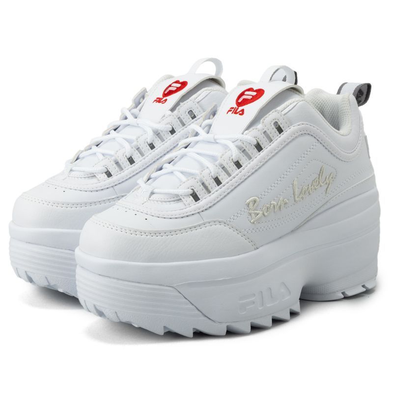 在庫限り outlet / 処分特価品  WFW23042155 DISRUPTOR II WEDGE HEART(ディスラプター2ウェッジハート) WHITE/PINK 【FILA フィラ レディース スニーカー 厚底 】