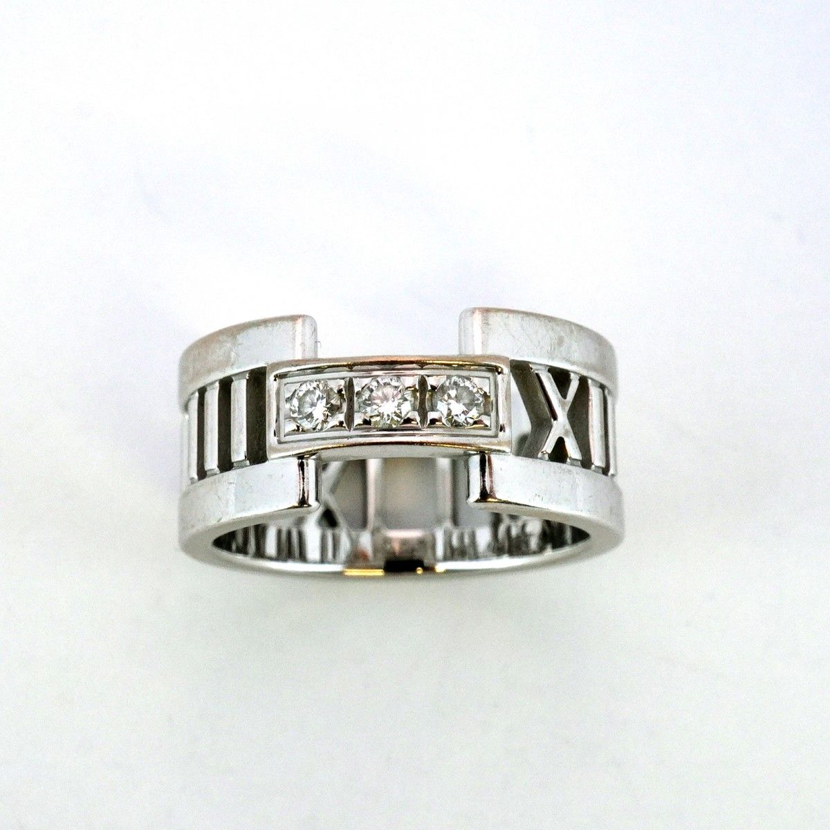 5jib0352】ティファニー リング オープンアトラス 3PD K18WG ホワイト  