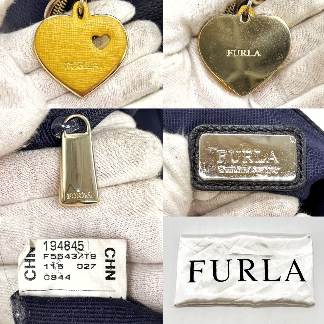 良品】 FURLA フルラ トートバッグ ハンドバッグ エリザベス ロゴ金具 
