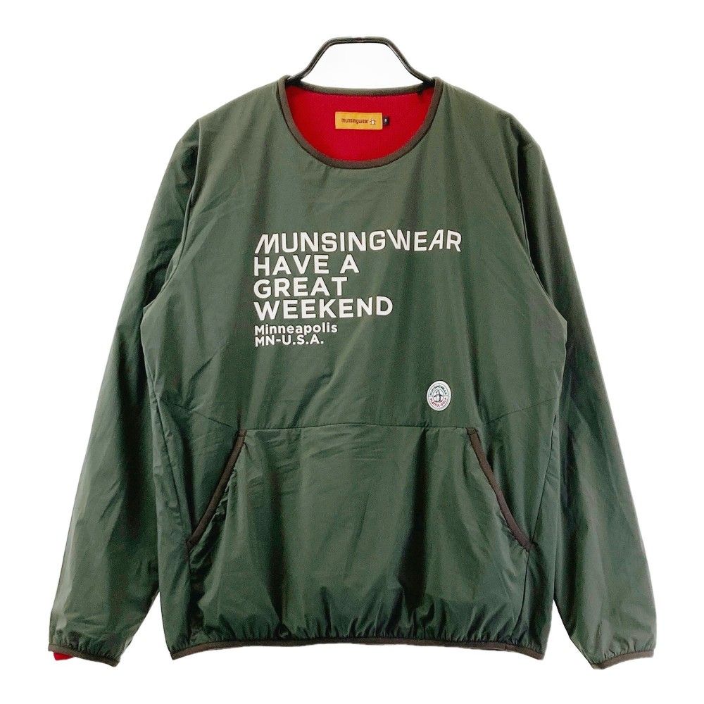 サイズ：M MUNSING WEAR マンシングウェア 2024年モデル 長袖プルオーバー プリント  カーキ系 [240101448676] ゴルフウェア メンズ ストスト サイズ：M MUNSING WEAR マンシングウェア 2024年モデル 長袖