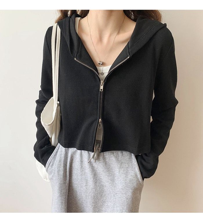 パーカー double zipup short hoodie / ダブルジップアップショート丈パーカー レディース 楽天市場】綿100% パーカー レディース ショート丈 ダブルジップ