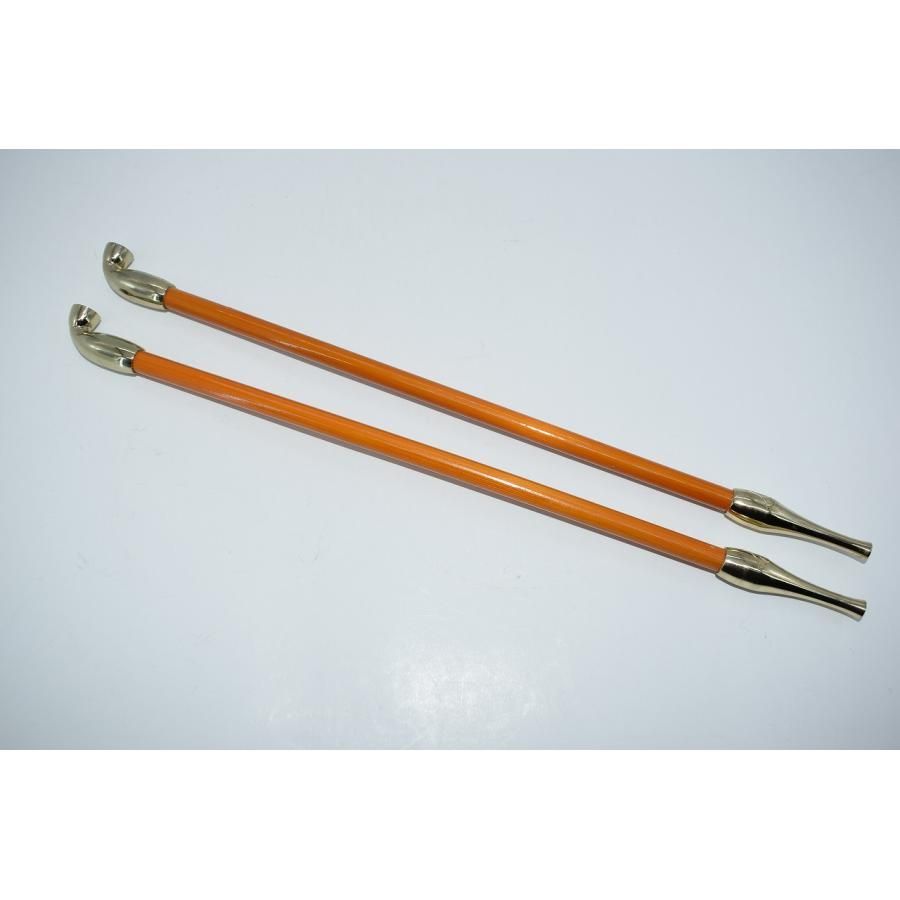 茶道具 煙管一双 裏流 銀杏彫 t 茶道 ms1911-4