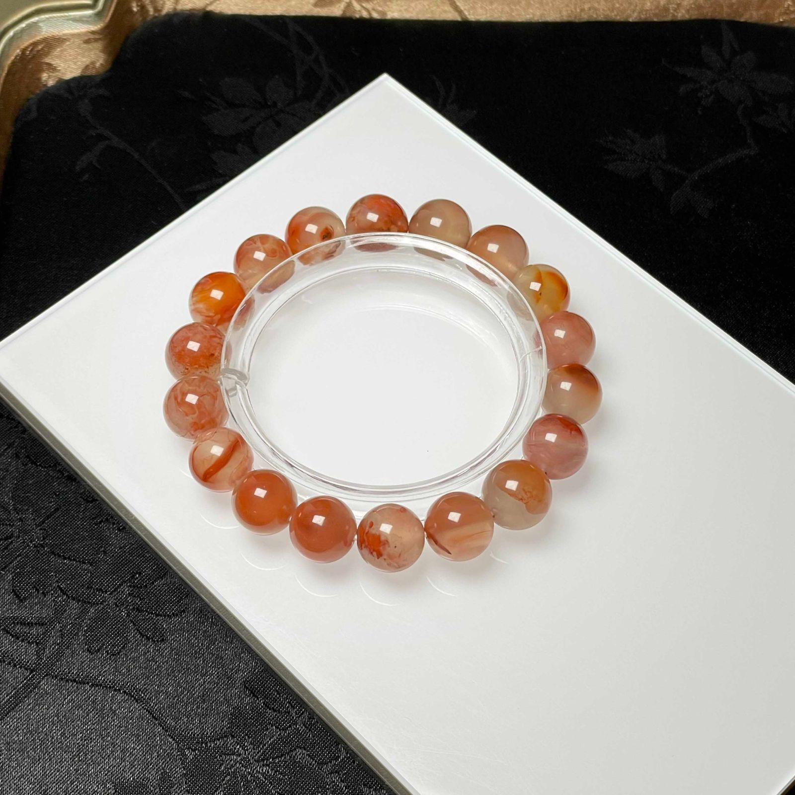 10%OFF 絶賛 EU製 ナンホーン瑪瑙 南紅瑪瑙 ブレスレット パワーストーン 天然石 プレゼント2 10.8-11.6mm ZB9447