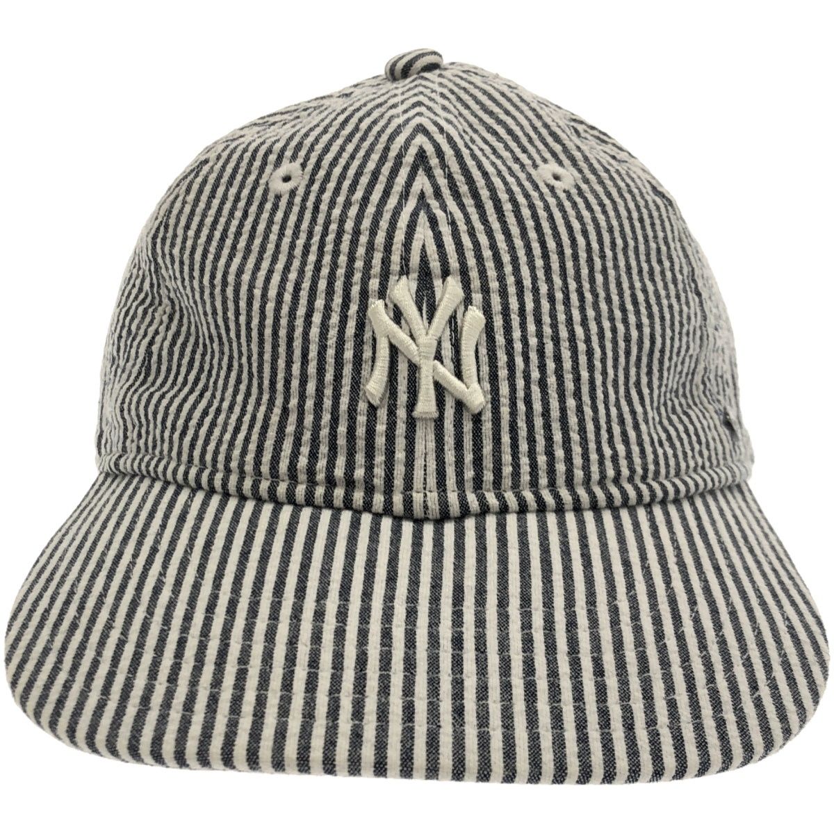 KITH×NEWERA キス ニューエラ YANKEES シアサッカーストライプキャップ  ホワイト×ネイビー系 F