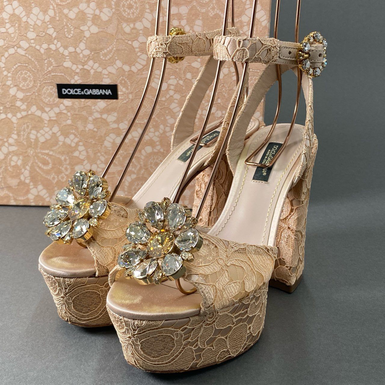 4f24 DOLCE&GABBANA ドルチェアンドガッバーナ ビジュー付 レース 