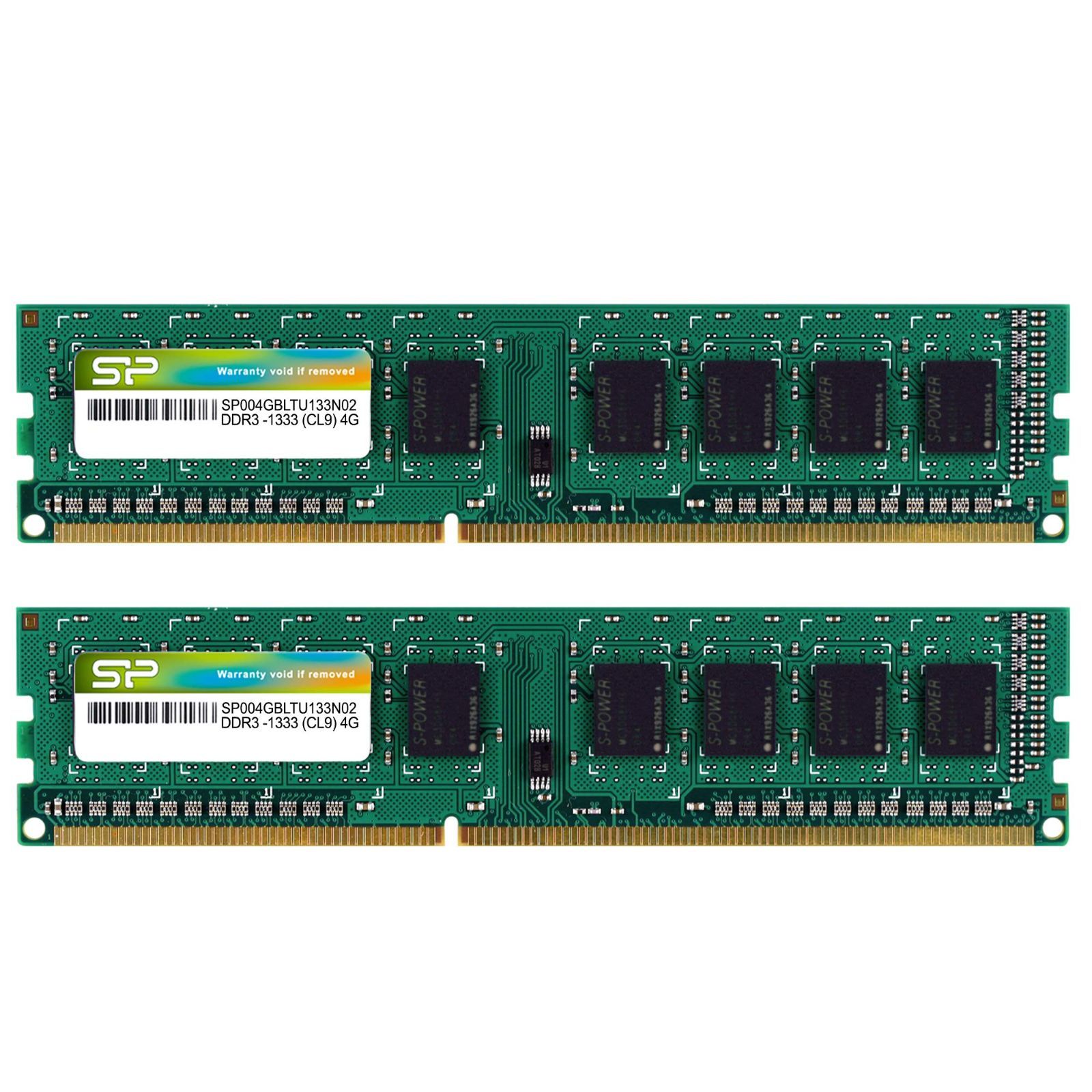【新着商品】DIMM DDR3-1333 240Pin PC3-10600 デスクトップPC用メモリ Powerシリコンパワー 4GB×2枚 Silicon SP008GBLTU133N22 SP