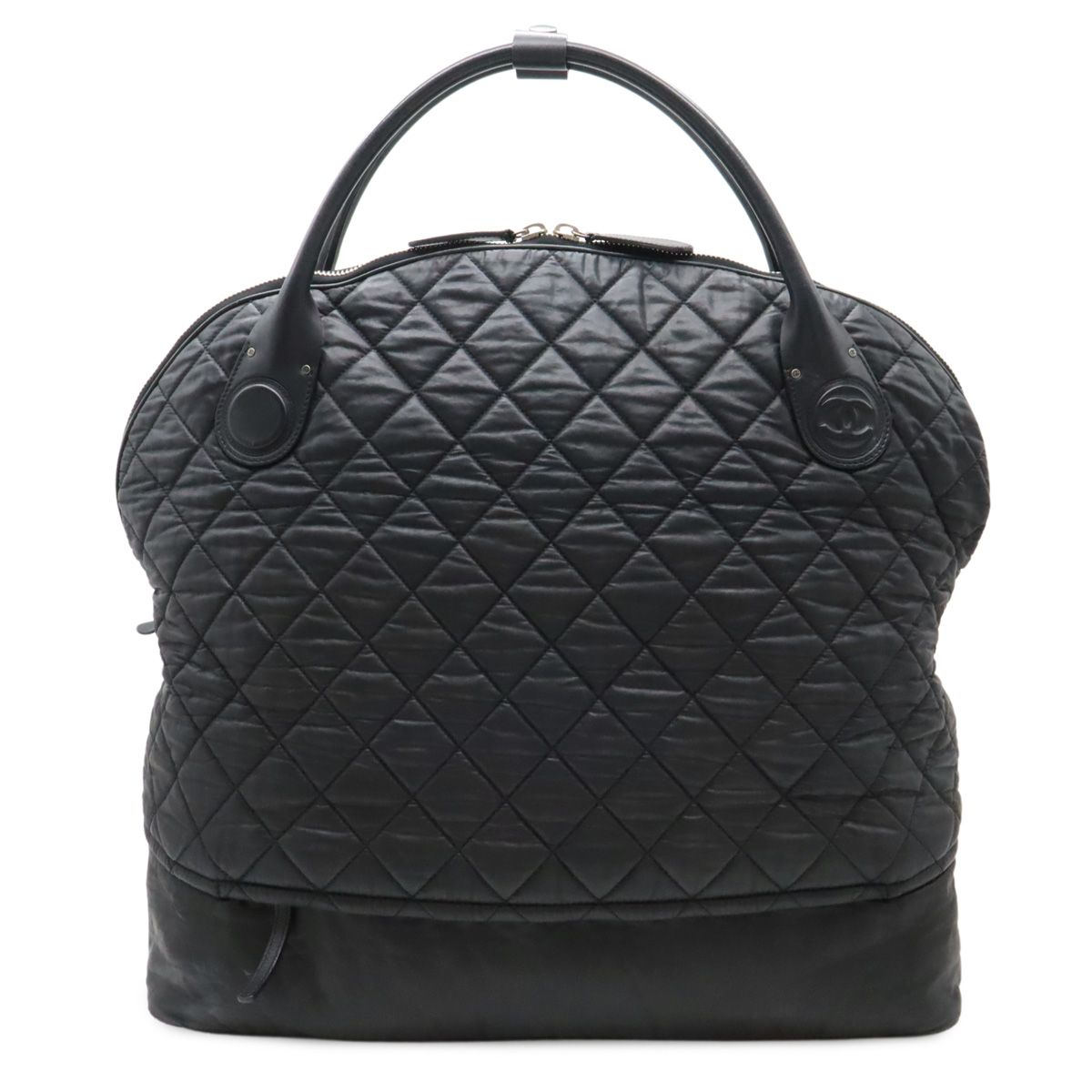 CHANEL シャネル コココクーン キルティング ボストンバッグ 旅行かばん トラベルバッグ トートバッグ レザー ブラック 黒 ボルドー