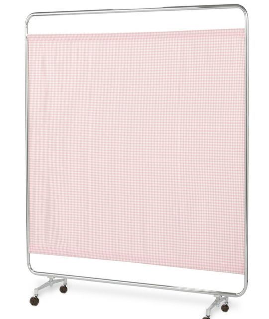 送料無料 日本製 シンプルなスクリーン衝立一本立 幅150cm 高さ180cm AS-150H クロスメディカルスクリーン チェックカーテン キャスター脚