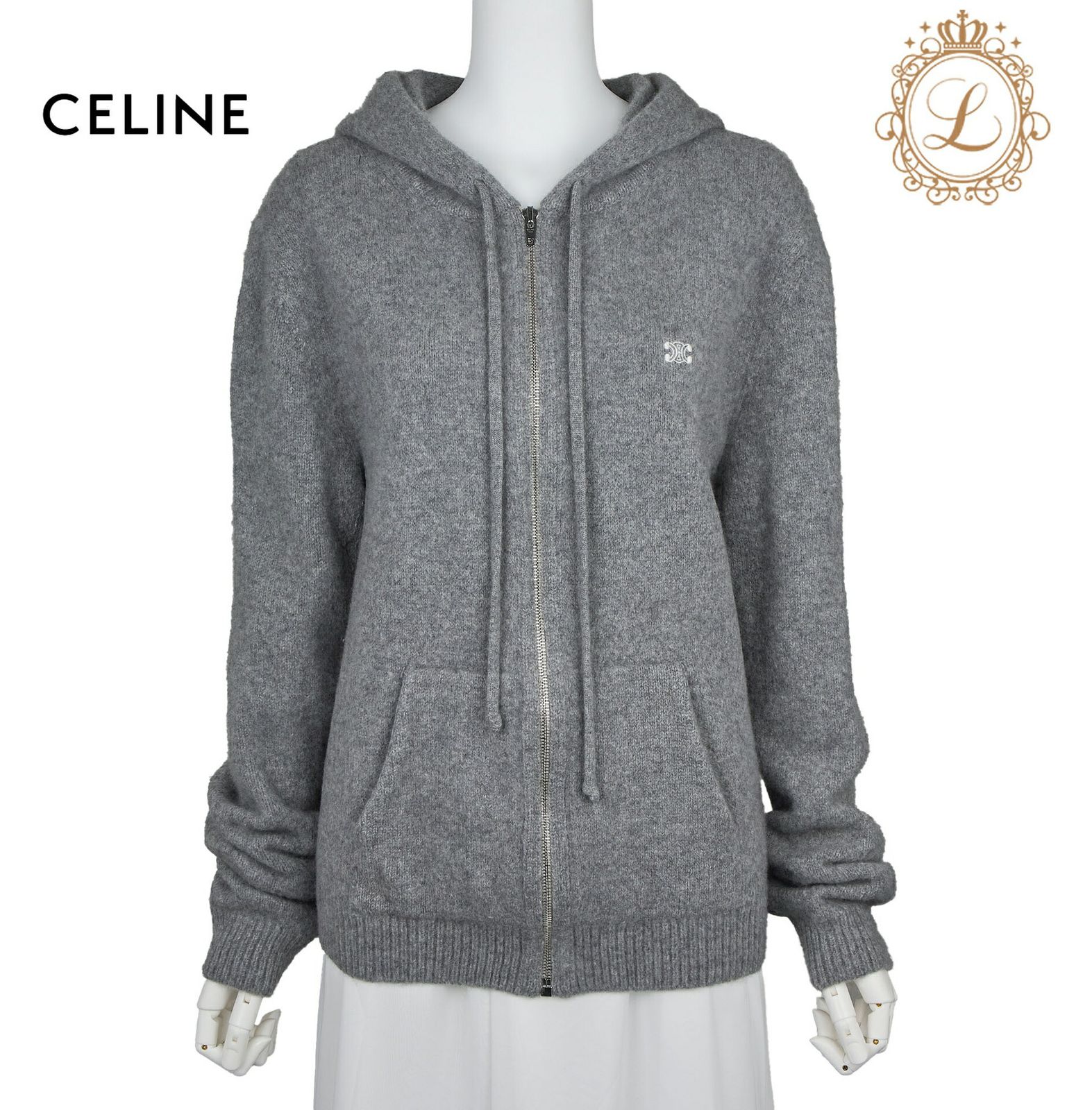 返品可】CELINE セリーヌ トリオンフ ニット パーカー アウター
