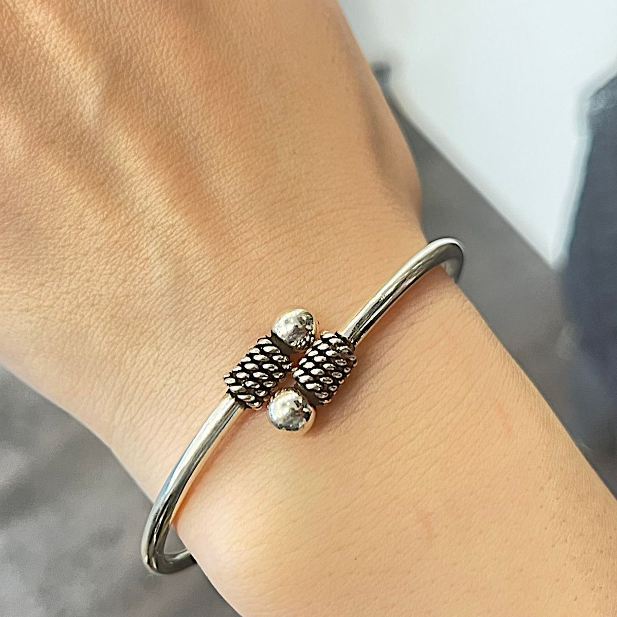 SILVER925 TRIBAL DESIGN BANGLE/シルバー/バングル SILVER925 TRIBAL