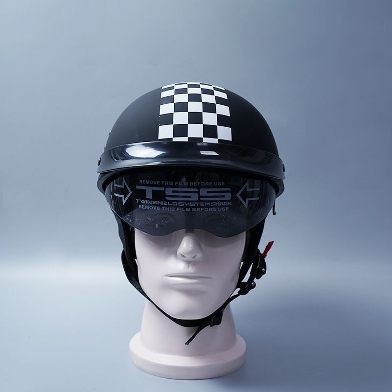 ビンテージ　ハーフヘルメットバイザー付き　半ヘル　旧車 ハーフヘルメット 半キャップ 半ヘル 内蔵レンズ付き バイザー