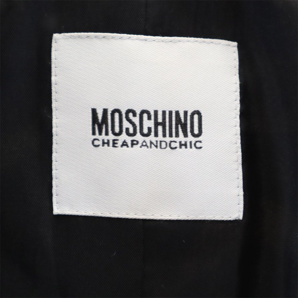 モスキーノ チープアンドシック レオパード柄 テーラードジャケット USA 6 ベージュ系×ブラック MOSCHINO CHEAP AND CHIC  レディース 古着 【240208】