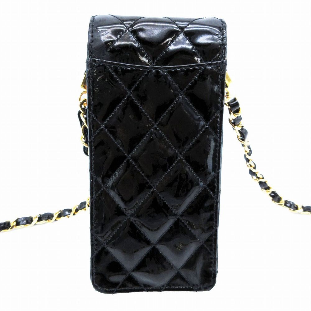 CHANEL エナメル ポーチ ブラック ヴィンテージ 96年店舗シールあり