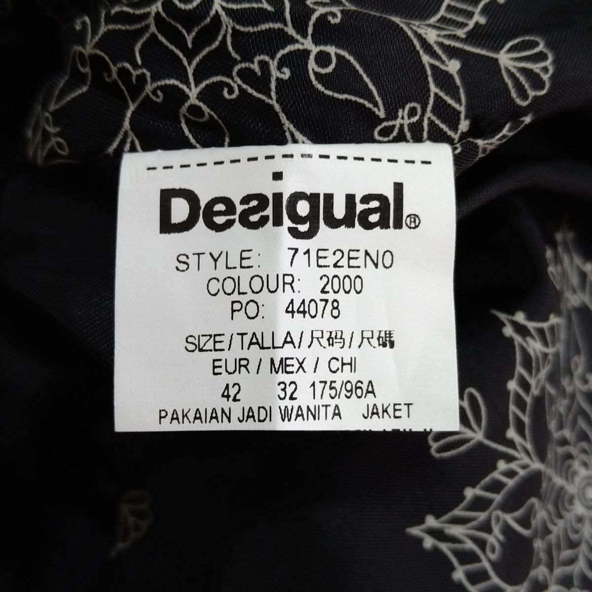 Desigual デシグアル コート サイズ42 L レディース - 黒×レッド×マルチ 長袖 フラワー 花 春 秋 SIROKUMA-CORPORATION_COM