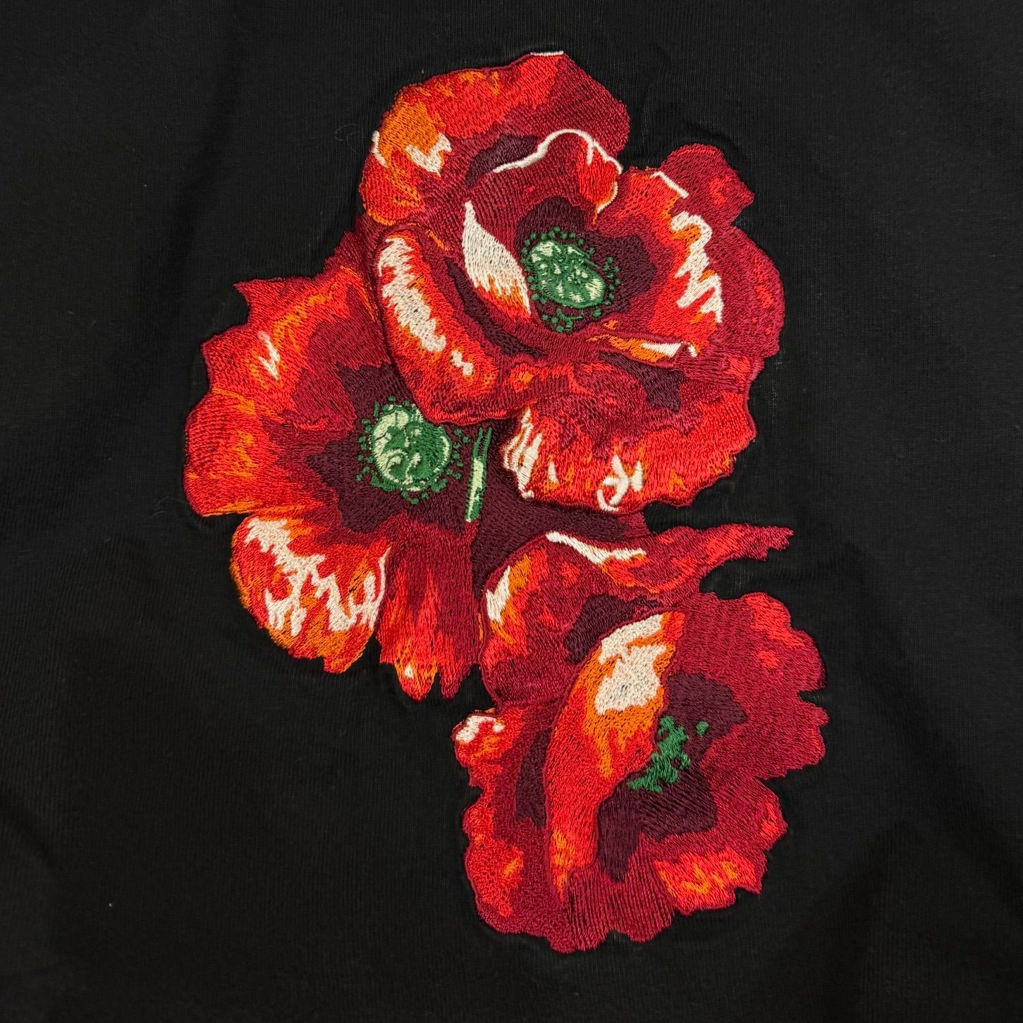 定価20680円　新品 MASSES 23SS T-SHIRT L/S E-POPPY フラワー 刺繡 クルーネック カットソー マシス