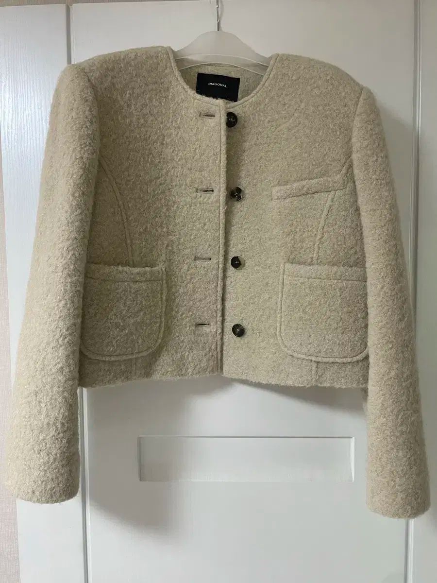 DIAGONAL ダイアゴナル ダンブル ノーカラー ジャケット アルパカ ショートコート