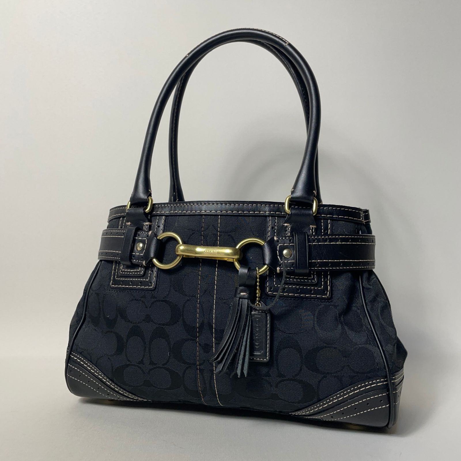 2506-186｜美品｜コーチ シグネチャー ハンドバッグ ブラック 2506-186｜美品｜コーチ シグネチャー ハンドバッグ ブラック