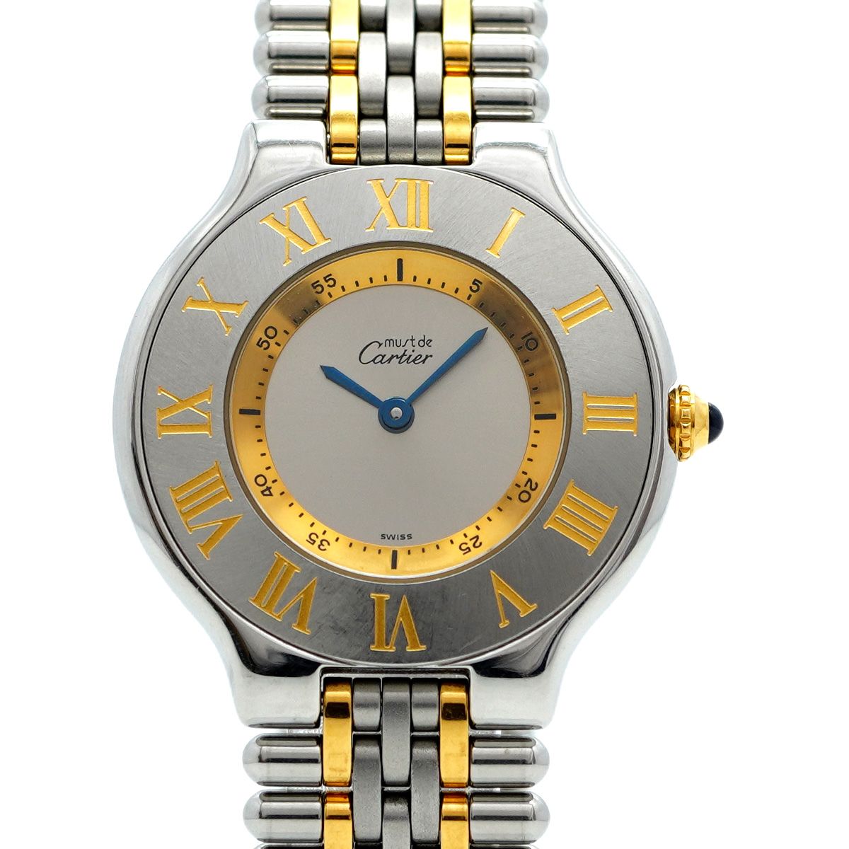 5wwm0187 カルティエ マスト21 LM W10072F4 シルバー文字盤 腕時計 メンズ